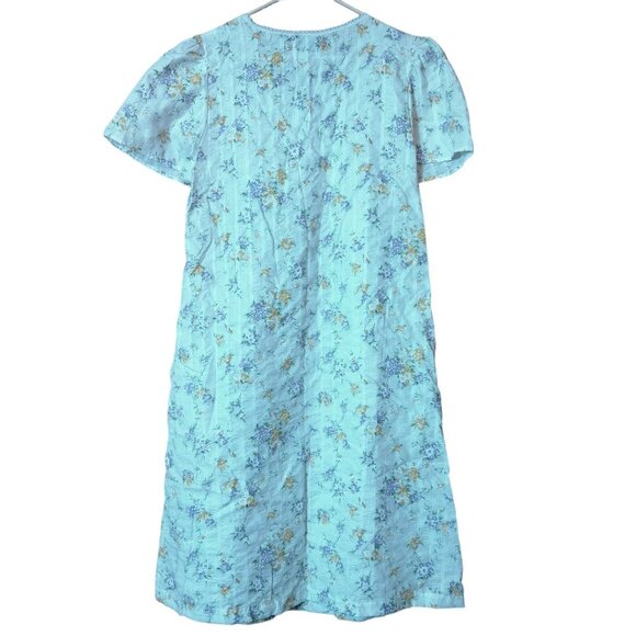 Hampton Intimates Women's Medium Floral Snap Front Short Sleeve Robe VTG - Picture 5 of 5